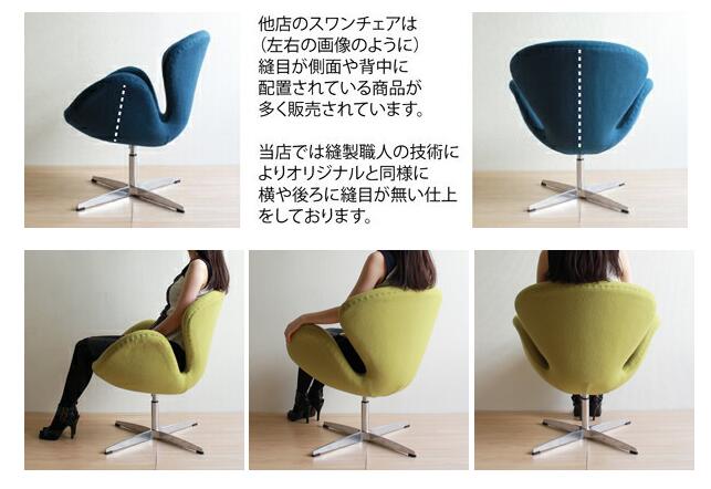 【デザイナー：アルネ・ヤコブセン】商品名：SWAN  chair（スワンチェア）プレミアム【リプロダクト・ジェネリック】【椅子】【ソファ】【アームチェア】【回転式】【デザイナーズ家具】【セブンチェア】【ファブリック】  | sandy style