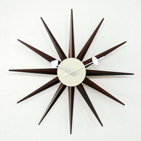 【正規ライセンス】【デザイナー：ジョージ・ネルソン】商品名： SUNBURST clock（サンバースト・クロック）【ネルソンクロック】【大きい】【壁掛け】【時計】【オブジェ】【ミッドセンチュリー】【木製】【デザイン】