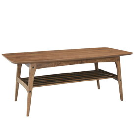商品名：NORDIC コーヒーテーブル（L）【ローテーブル 】【木製テーブル】【棚板付き】【STAC】【丸脚】【北欧風】【ブラウン】【ウォールナット】【楽天】【お洒落】【228】