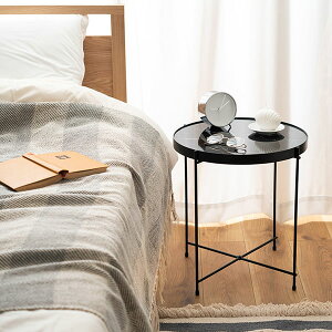 商品名:STONE PATTERN サイドテーブル Φ42 × H45【ガラス 丸テーブル SPT サイドテーブル 新生活 ブラック 562 北欧 大理石 調 ソファ カフェ スチール ベッドサイド レトロ モダン ミニ デザイン】