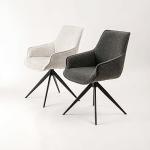 CAIL 回転 アームチェア【 チェア 回転 ダイニングチェア パーソナルチェア デスクチェア イス 会議 椅子 背もたれ 肘付き 肘掛け SPC ファブリック クッション 座面 グレー ダークグレー 回転