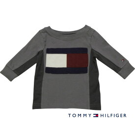 Tommy Hilfiger(トミーヒルフィガー) フラッグアップリケTシャツ(Gray)