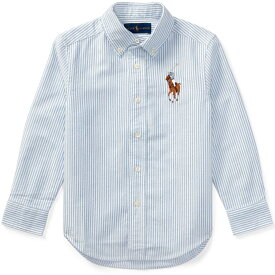 Ralph Lauren(ラルフローレン) 長袖ビッグポニーストライプボタンダウンシャツ【2T/4T/6/7】BigPony※送料無料（沖縄・一部離島除く）