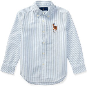 Ralph Lauren(�����t���[����) �����r�b�O�|�j�[�X�g���C�v�{�^���_�E���V���c�y2T/4T/6/7�zBigPony�����������i����E�ꕔ���������j