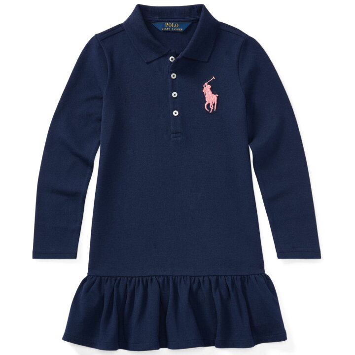 楽天市場 Polo Ralph Lauren ポロ ラルフローレン 長袖ビックポニー鹿の子ポロワンピース Navy 6 Bigpony Select Shop サンファン