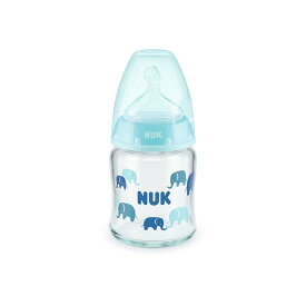 NUK(ヌーク) プレミアムチョイスほ乳びん(ガラス製)120ml/ゾウ青