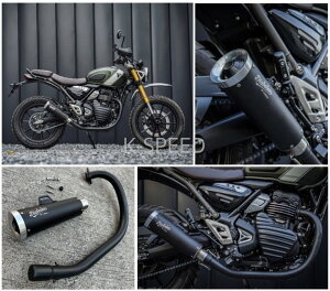 y\̔izK-SPEED Diabolus SX01 JX^}t[ Full System Black for Triumph Speed400 Scrambler 400X gCAt CMX Xs[h400 XNu[400X gCAt[^[TCN
