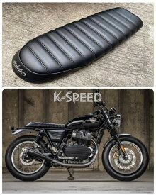K-SPEED Diabolus GT56 カスタムシート "Straight Stripes" Short Seat (Special embroidery) for GT 650 & Interceptor 650 インターセプター INT 650 ロイヤルエンフィールド