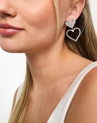True Decadence Waterfall Rhinestone Earrings In Silver for ผู้หญิง