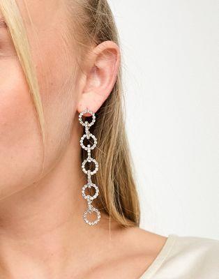 True Decadence heart bejewelled earrings in silver レディース