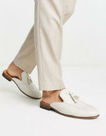 エイソス ASOS DESIGN mule loafers in stone faux leather メンズ