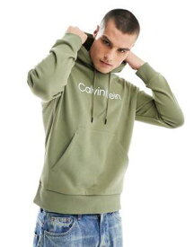 カルバンクライン Calvin Klein hero logo comfort hoodie in green メンズ