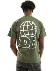 ドクターデニム Dr Denim Trooper relaxed fit t-shirt with logo back print in khaki メンズ