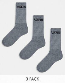 バンズ Vans 3 pack classic crew socks in grey メンズ