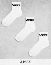 バンズ Vans 3 pack classic half crew socks in white メンズ