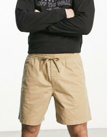 バンズ Vans range relaxed elastic shorts in beige tan メンズ