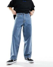 バンズ Vans check-5 baggy denim jeans in mid-blue wash メンズ