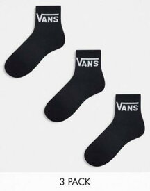 バンズ Vans 3 pack classic half crew socks in black メンズ