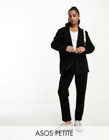 エイソス ASOS DESIGN Petite jersey slouchy suit blazer in black レディース