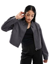 エイソス ASOS DESIGN tailored top collar jacket in charcoal stripe レディース