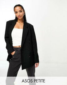 エイソス ASOS DESIGN Petite double breasted blazer in black レディース