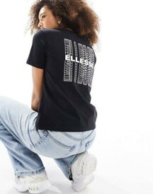 エレッセ ellesse Brimsley center logo t-shirt with back print in black レディース