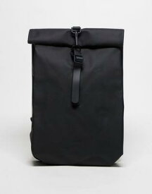 レインズ Rains 13330 unisex waterproof mini roll top backpack in black ユニセックス