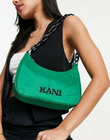 Karl Kani retro handbag in green satin メンズ