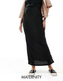 Mama.licious Mamalicious Maternity maxi column skirt in black レディース