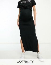 Mama.licious Mamalicious Maternity jersey maxi skirt in black レディース
