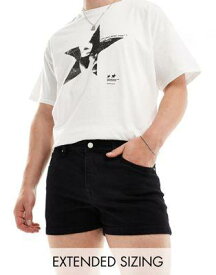 エイソス ASOS DESIGN skinny extreme shorter length shorts in black メンズ