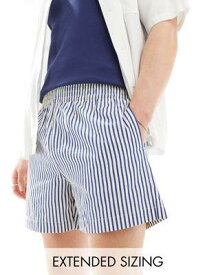 エイソス ASOS DESIGN wide shorts in blue & white stripe メンズ