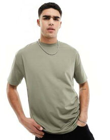 エイソス ASOS DESIGN relaxed t-shirt in khaki scuba メンズ