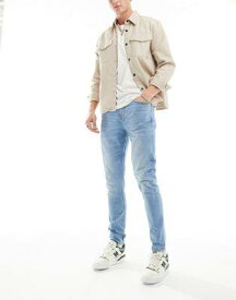 エイソス ASOS DESIGN skinny jean in pale vintage blue メンズ