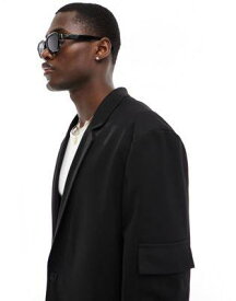 エイソス ASOS DESIGN relaxed twill suit jacket in black メンズ