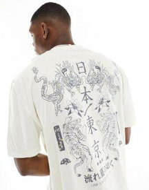 エイソス ASOS DESIGN oversized t-shirt in white with souvenir back print メンズ
