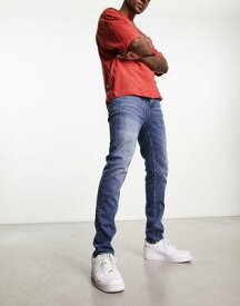 エイソス ASOS DESIGN skinny jeans in y2k dark wash blue メンズ