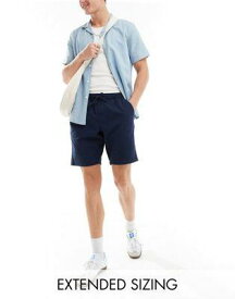 エイソス ASOS DESIGN slim regular length chino shorts in navy with elasticated waist メンズ