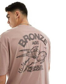 エイソス ASOS DESIGN oversized t-shirt in dusky pink with back print メンズ