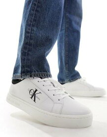 カルバンクライン Calvin Klein Jeans leather classic low cupsole trainers in white メンズ