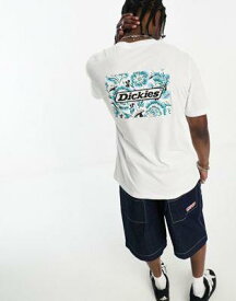 ディッキーズ Dickies roseburg floral box back print t-shirt in white メンズ