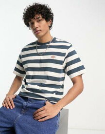 ディッキーズ Dickies rivergrove stripe t-shirt in navy メンズ