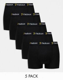 ファーラー Farah chorley 5 pack boxers in black メンズ