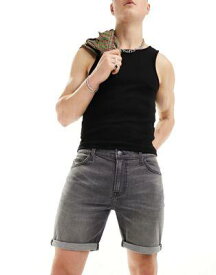 リー Lee Rider slim fit denim shorts in washed grey メンズ