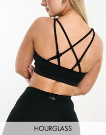 エイソス ASOS 4505 Hourglass zip front high impact sports bra in black レディース