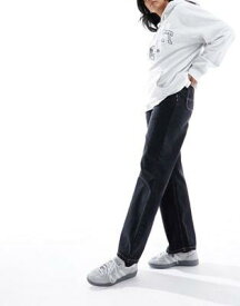カーハート Carhartt WIP simple loose fit jeans in black stone wash レディース