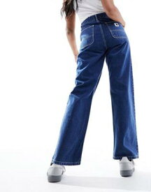 カーハート Carhartt WIP simple loose fit jeans in blue stone wash レディース