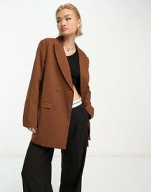 Heartbreak oversized dad blazer in chocolate brown レディース