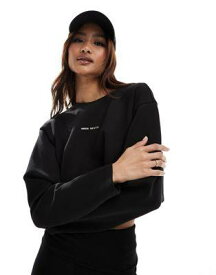 ミスシックスティ Miss Sixty cropped sweatshirt in black with logo embellishment レディース