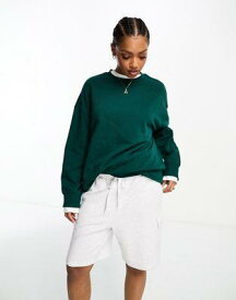 Monki long sleeve oversized sweater in dark green レディース